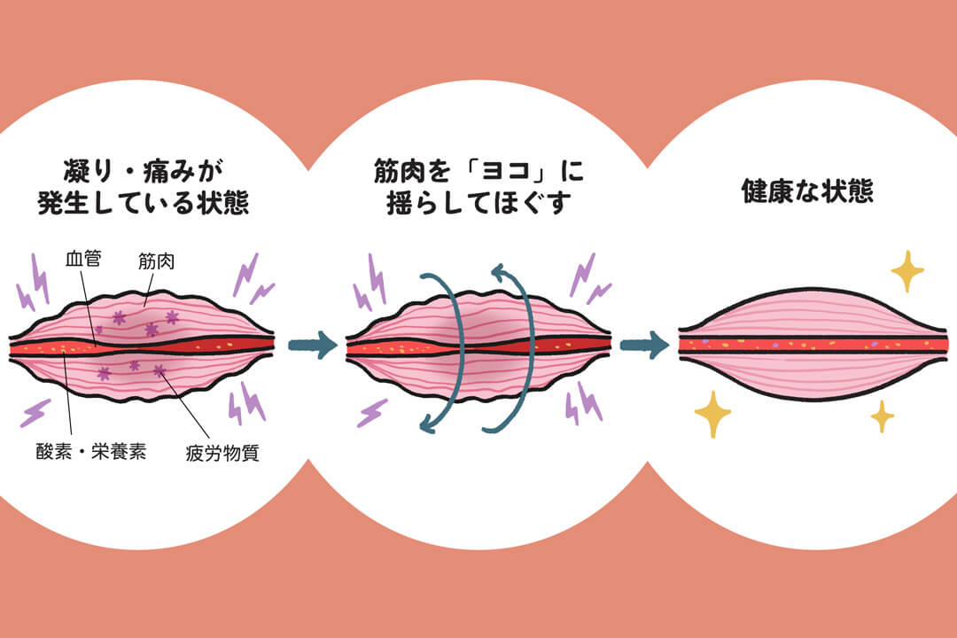 ふるふる体操は、筋肉を「ヨコ」に揺らして、血行を促す体操です