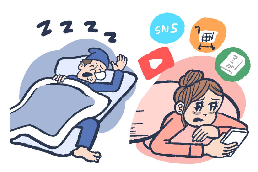 寝る前のスマホ、動画の内容には注意して